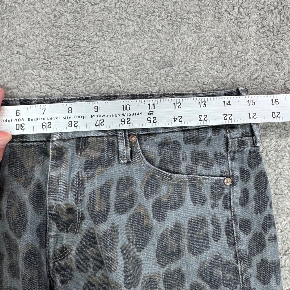 Mother The Looker Skinny Jeans 28* Paw Grey Leopard Animal Print 30x31 1001P-128 - Picture 7 of 12
